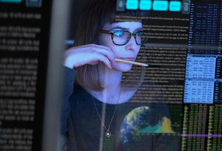 Front End Usability - woman looking at screen