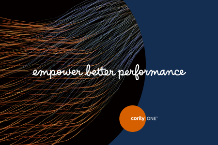 Colorful flowing lines with the text empower better performance and the Cority ONE logo on a dark background, highlighting AI opportunities for EHS excellence.