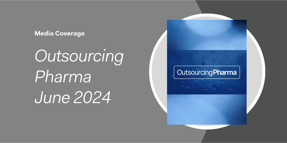 Gray graphic with “Outsourcing Pharma June 2024” text and a blue Outsourcing Pharma logo on the right, highlighting pharma sustainability and the impact of sustainable pharmaceutical companies on the industry’s future.