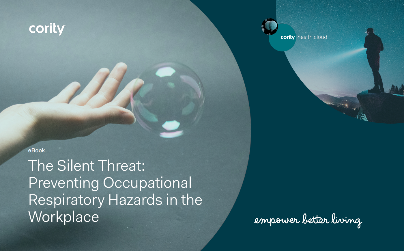 A hand reaches toward a bubble displaying tips for preventing respiratory hazards in the workplace.