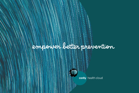 Blue abstract lines with the text empower better prevention, highlighting tech-led approaches for effective noise management, and the Cority Health Cloud logo at the bottom.