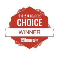 A red badge with white text reads 2023 Readers Choice Winner and includes the logo for Occupational Safety.