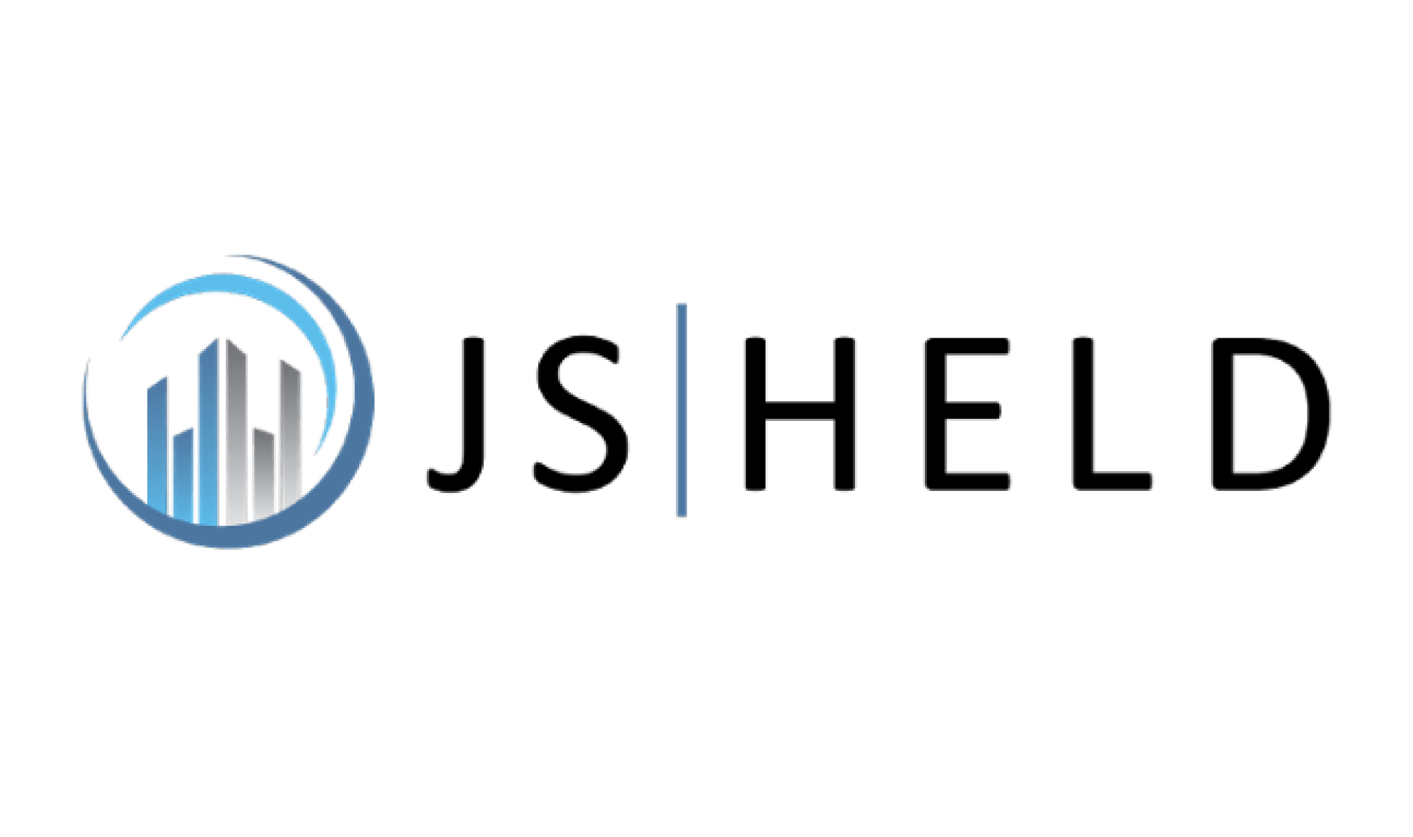 JS Held logo featuring stylized blue and gray buildings inside a circular design on the left, with the text JS | HELD in bold black letters to the right.