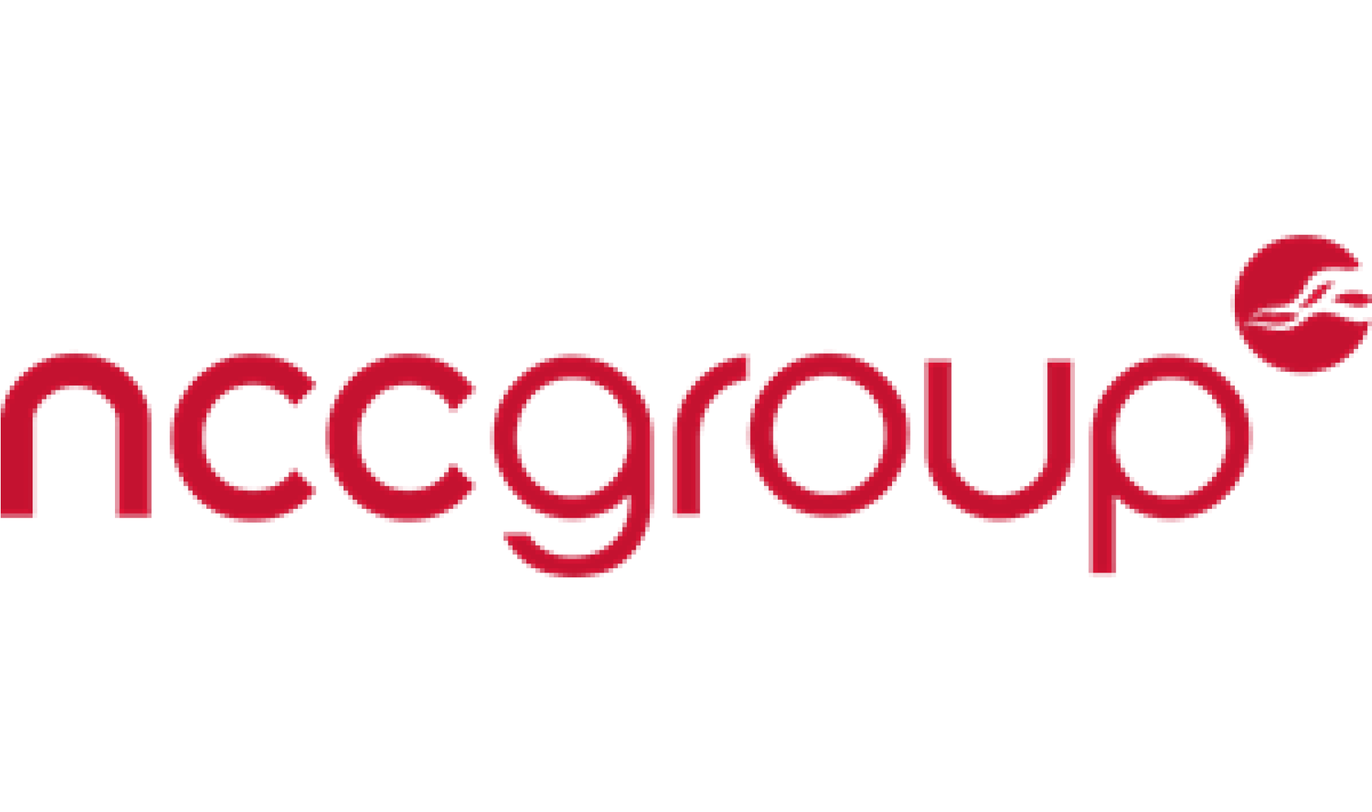 The image shows the NCC Group logo in red lowercase letters with a circular symbol containing a stylized arrow on the upper right. The background is white.