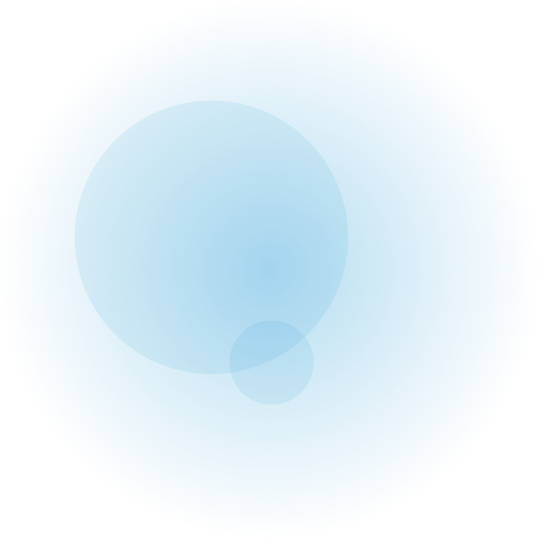 A solid, bright blue circle with a faint, soft-edged border, centered on a transparent background—perfect for illustrating a homepage redesign concept.