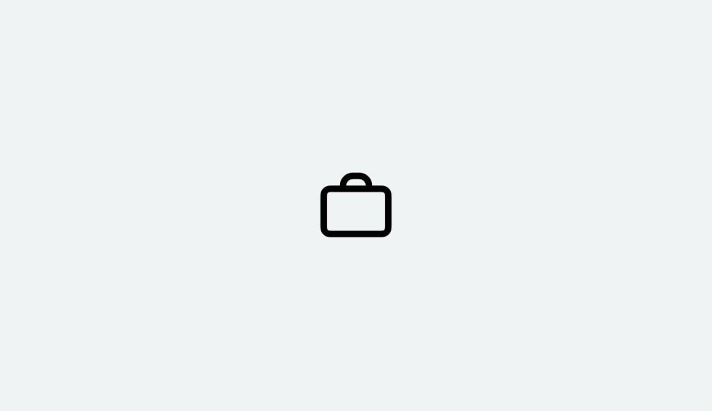 A simple black outline of a briefcase icon, centered on a light gray background, symbolizing professionalism and organization—ideal for representing an EHS Software Platform.