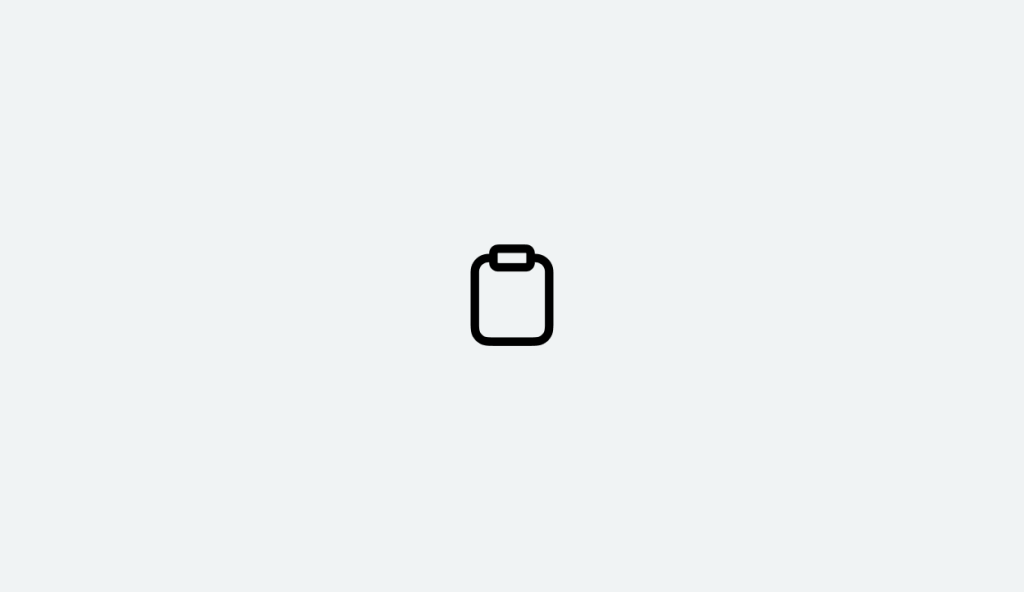 A simple black clipboard icon, symbolizing organization in an EHS Software Platform, is centered on a light gray background.