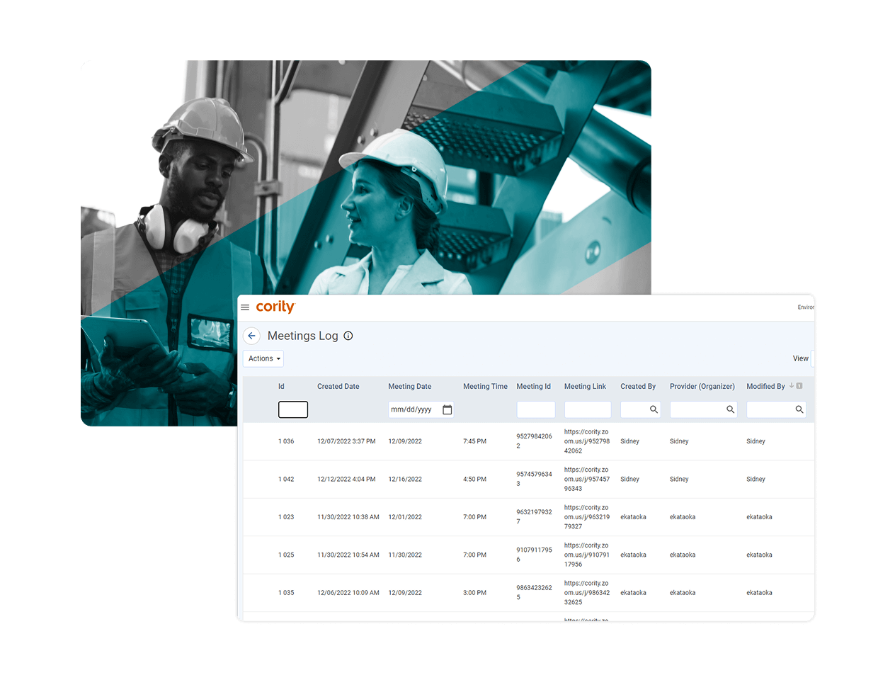 A screenshot of a computer displaying Hospital Employee Health Software.