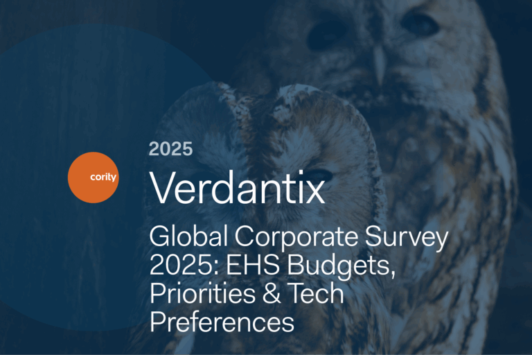 2025 Verdantix Global Corporate Survey 2025: EHS Budgets, Priorities, EHS Software Trends & Tech Preferences licenced by Cority.