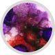 Circular abstract artwork with swirling shades of purple, red, black, and white, featuring a marbled, cloudy texture inside a gray border. Circular abstract artwork with swirling shades of purple, red, black, and white, featuring a marbled, cloudy texture inside a gray border.
